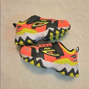 Fila Kids' Orange and Black Sneakers